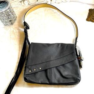 Black leather bag